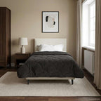 vidaXL Sommerdecke Anthrazit 135 x 200 cm Mikrofaser und Teddy-Fleece