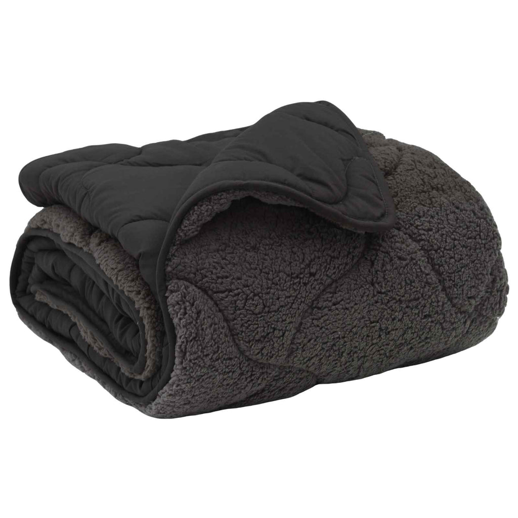 vidaXL Sommerdecke Anthrazit 135 x 200 cm Mikrofaser und Teddy-Fleece
