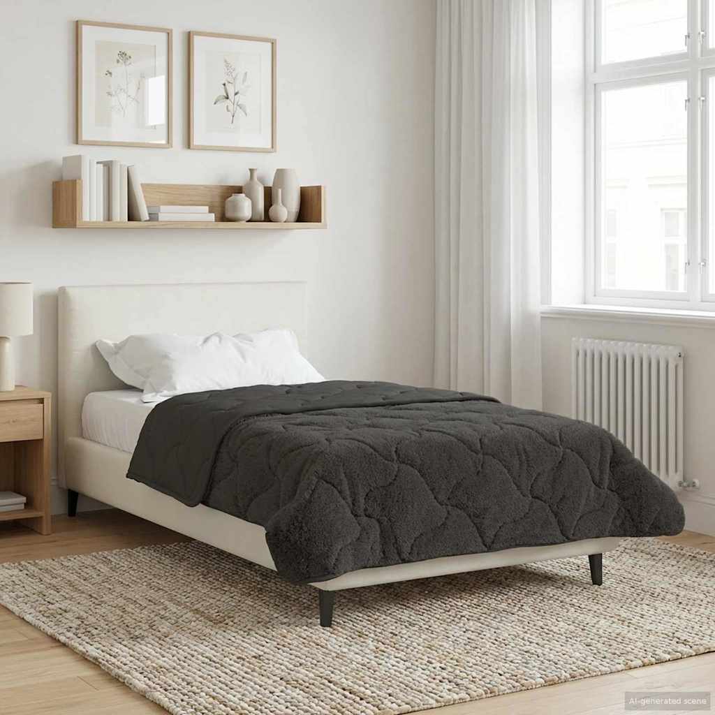 vidaXL Winterbettdecke Gepolstert Anthrazit 135 x 200 cm