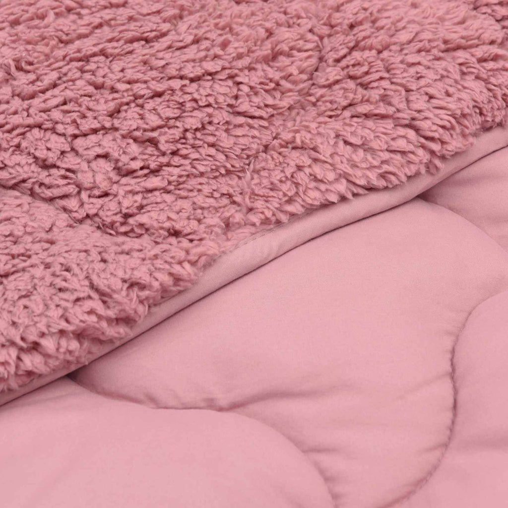 vidaXL Winterbettdecke Rosa 135 x 200 cm Mikrofaser und Teddy-Fleece
