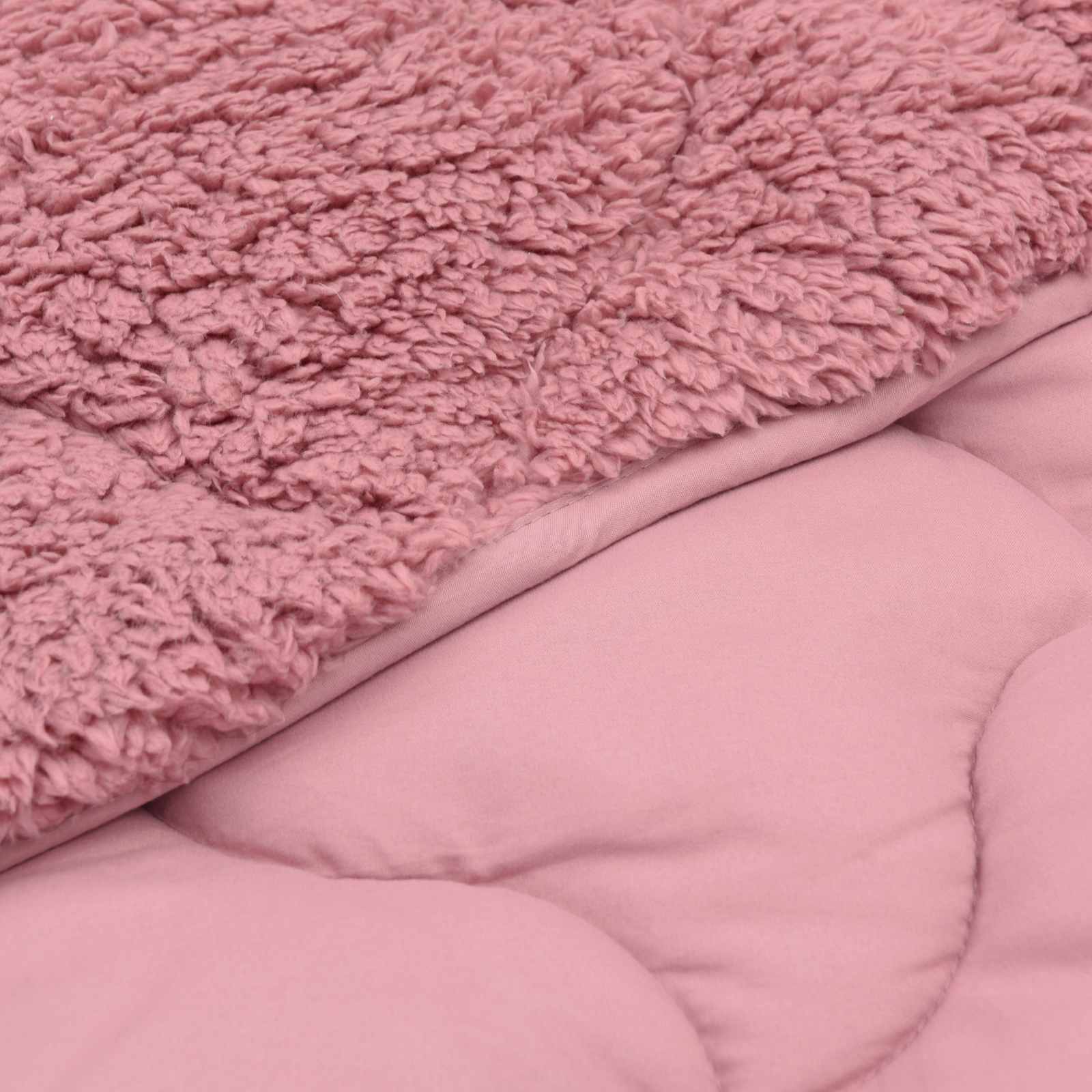 vidaXL Winterbettdecke Rosa 135 x 200 cm Mikrofaser und Teddy-Fleece