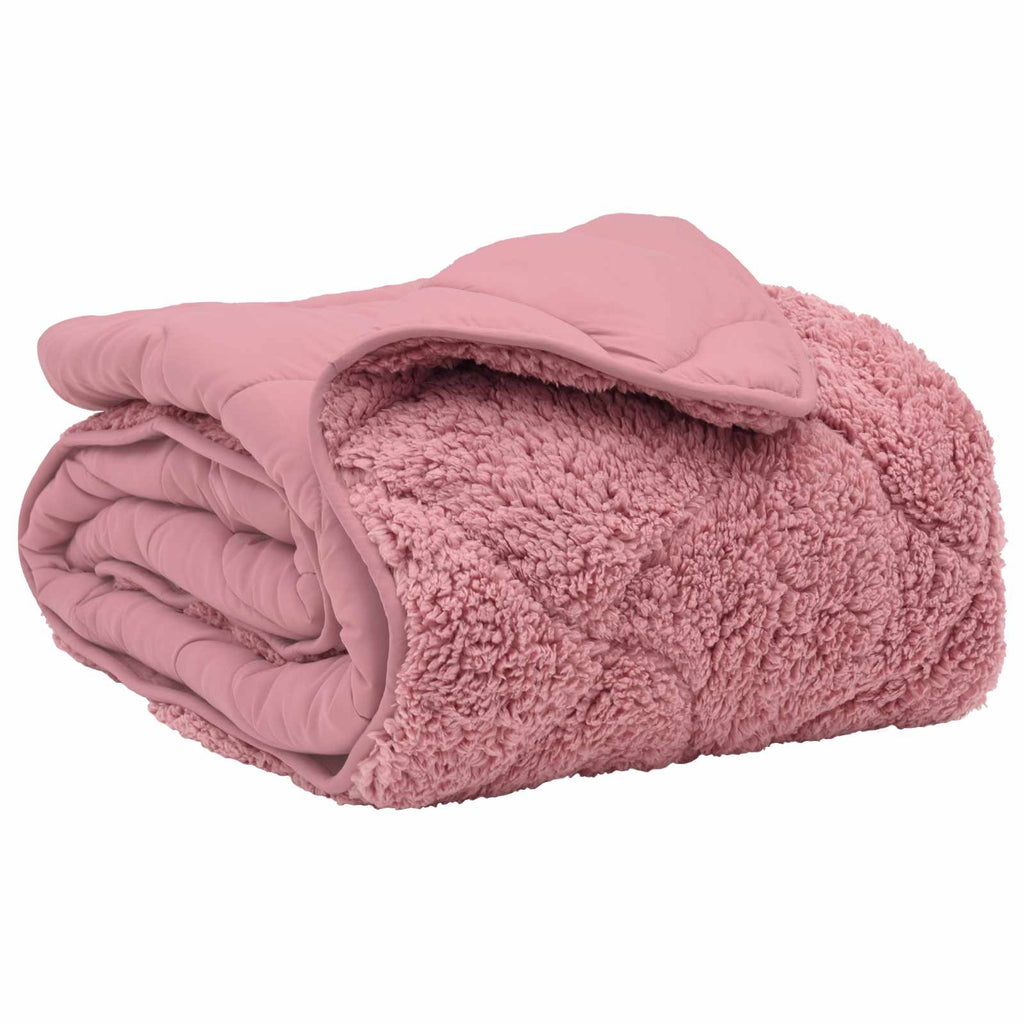 vidaXL Winterbettdecke Rosa 135 x 200 cm Mikrofaser und Teddy-Fleece