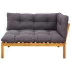 vidaXL Ecksofa Einheit Natürlich und Dunkelgrau 132 x 92 x 82 cm