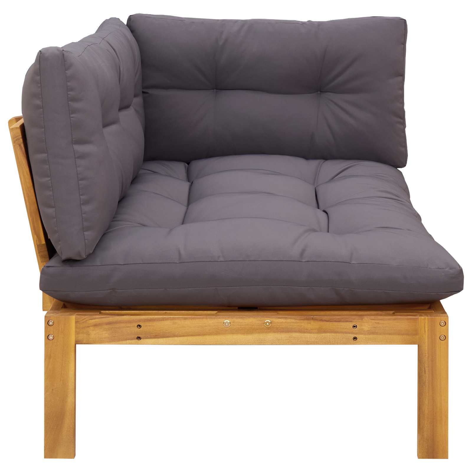 vidaXL Ecksofa Einheit Natürlich und Dunkelgrau 132 x 92 x 82 cm