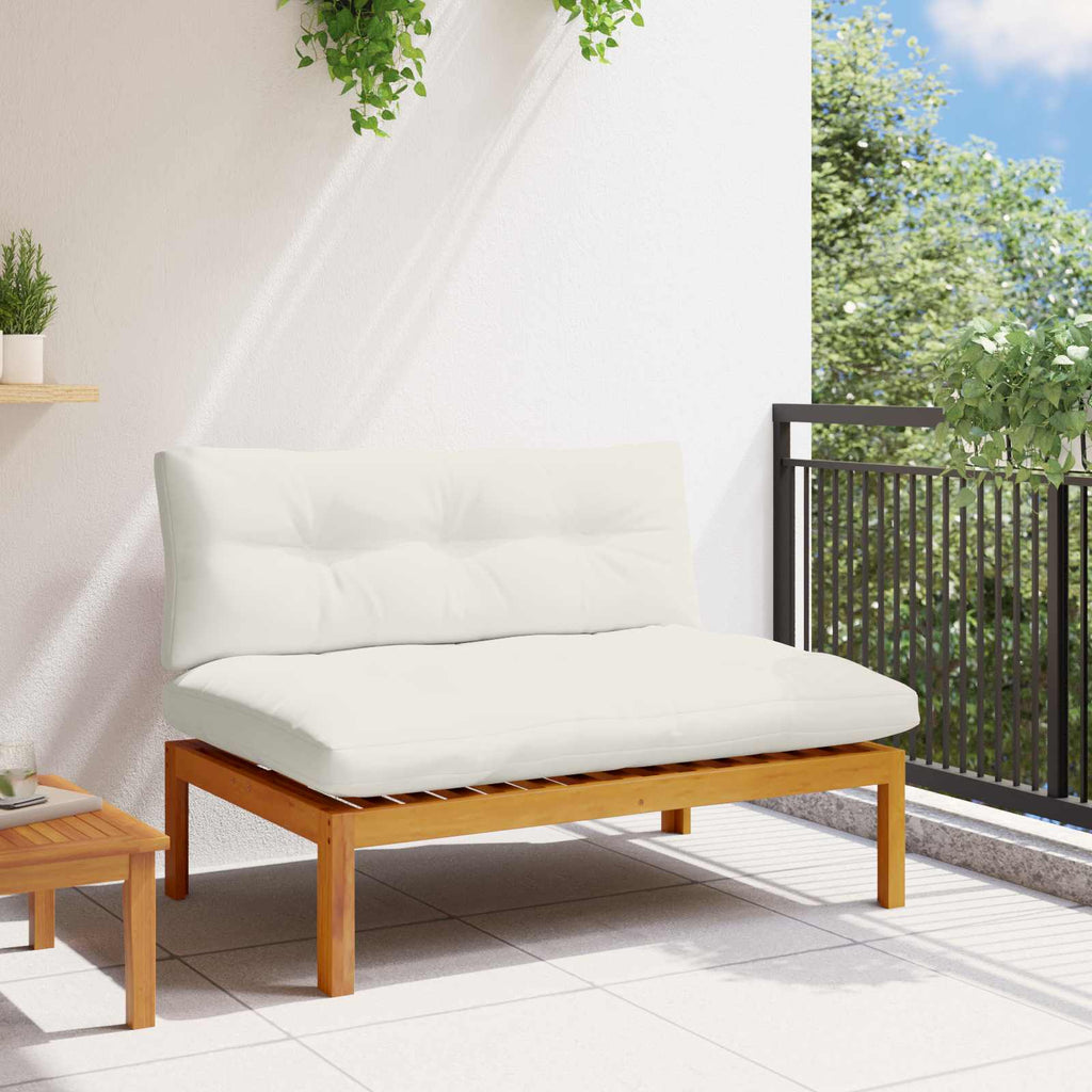 vidaXL Mittelsofa Einheit Natürlich und Cremweiß 120 x 80 x 82 cm