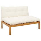 vidaXL Mittelsofa Einheit Natürlich und Cremweiß 120 x 80 x 82 cm