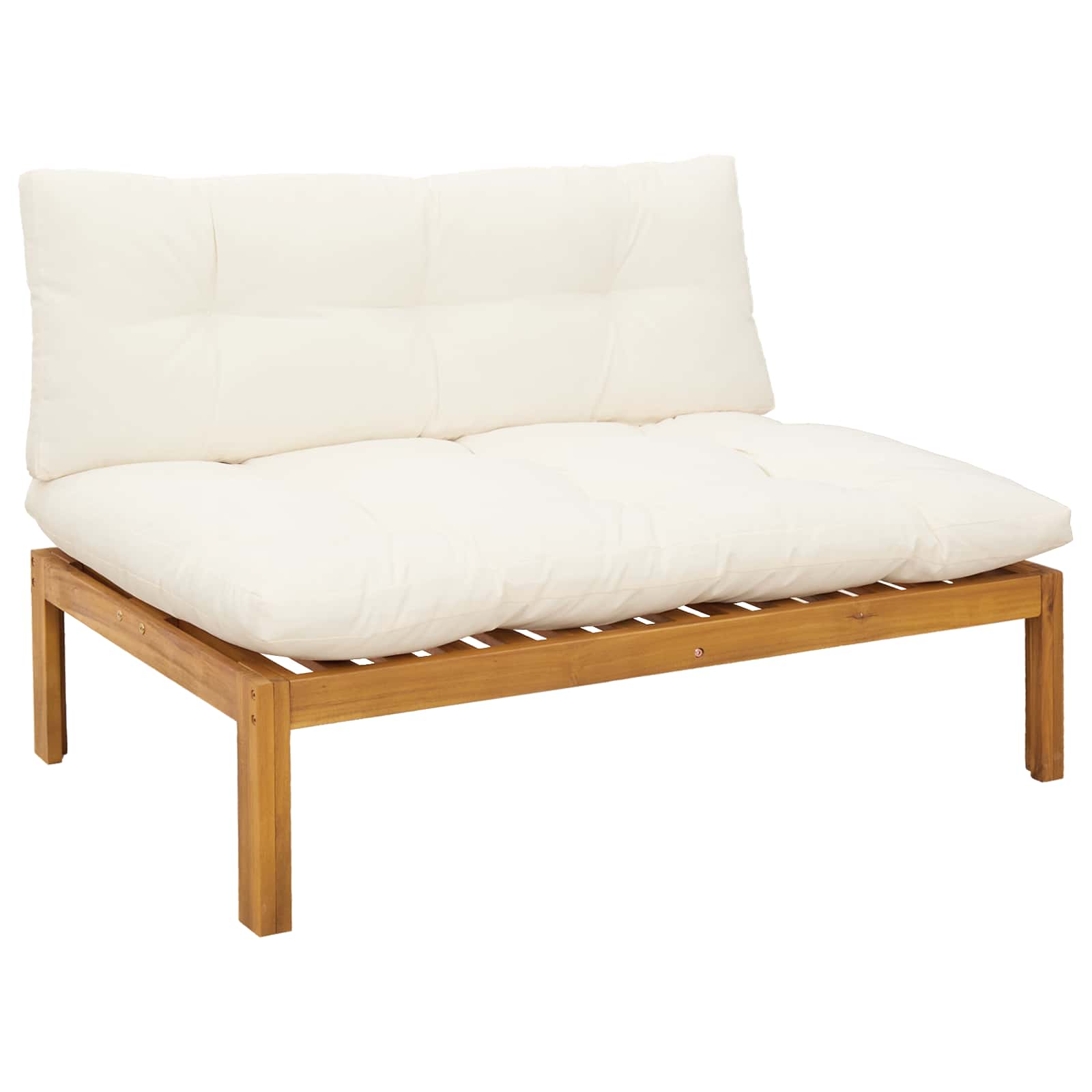 vidaXL Mittelsofa Einheit Natürlich und Cremweiß 120 x 80 x 82 cm