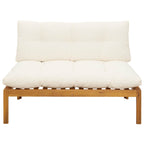 vidaXL Mittelsofa Einheit Natürlich und Cremweiß 120 x 80 x 82 cm