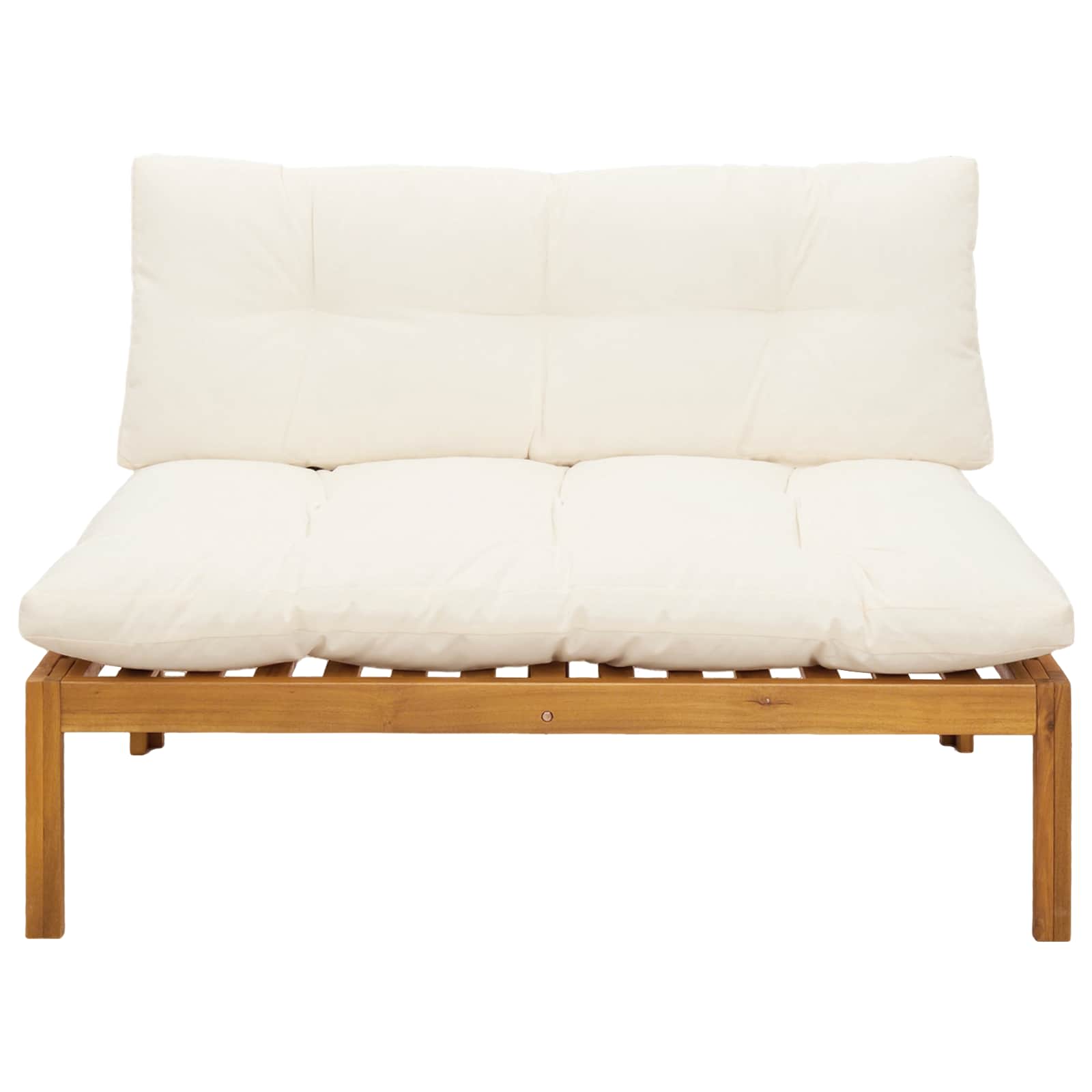 vidaXL Mittelsofa Einheit Natürlich und Cremweiß 120 x 80 x 82 cm