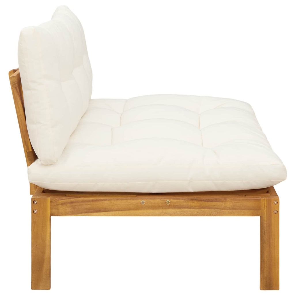 vidaXL Mittelsofa Einheit Natürlich und Cremweiß 120 x 80 x 82 cm