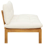 vidaXL Mittelsofa Einheit Natürlich und Cremweiß 120 x 80 x 82 cm