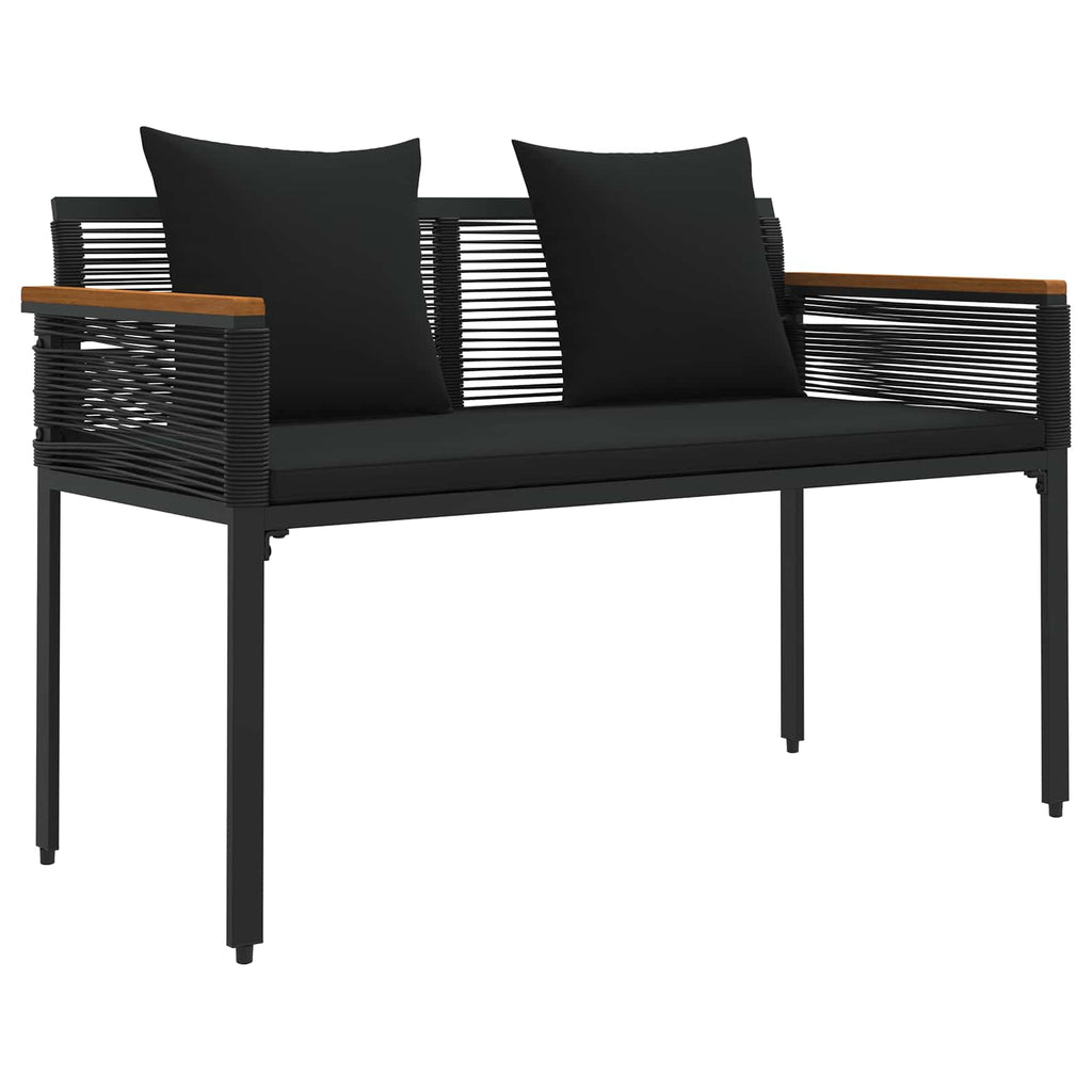 vidaXL Gartenmöbel Set mit Kissen 4 pcs Schwarz Poly-Rattan