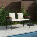 vidaXL Bank Outdoor Schwarz und Cremeweiß 117 x 54 x 74,5 cm