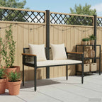 vidaXL Bank Outdoor Schwarz und Cremeweiß 117 x 54 x 74,5 cm
