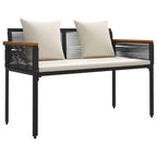 vidaXL Bank Outdoor Schwarz und Cremeweiß 117 x 54 x 74,5 cm