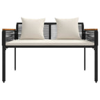 vidaXL Bank Outdoor Schwarz und Cremeweiß 117 x 54 x 74,5 cm