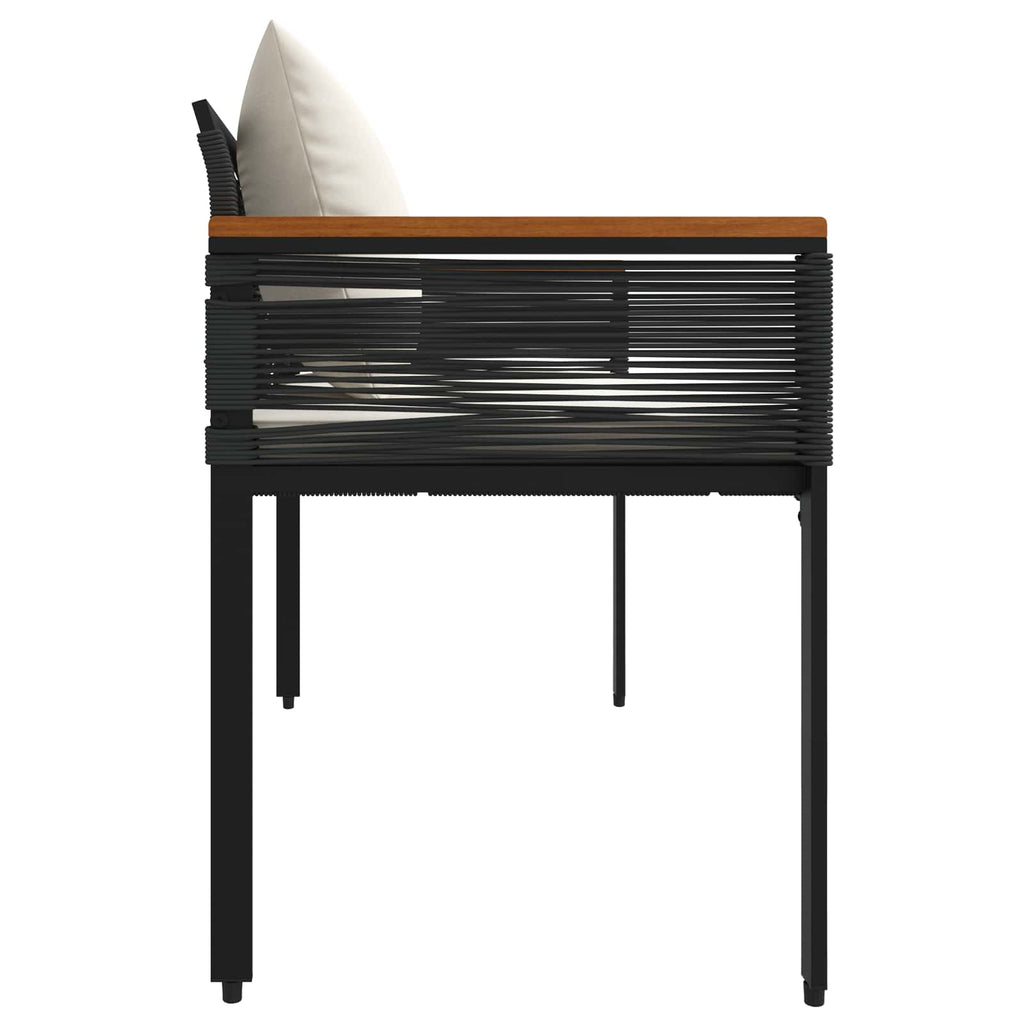 vidaXL Bank Outdoor Schwarz und Cremeweiß 117 x 54 x 74,5 cm