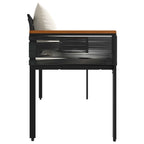 vidaXL Bank Outdoor Schwarz und Cremeweiß 117 x 54 x 74,5 cm