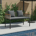 vidaXL Bank Outdoor Grau und Dunkelgrau 117 x 54 x 74,5 cm Poly-Rattan