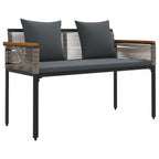 vidaXL Bank Outdoor Grau und Dunkelgrau 117 x 54 x 74,5 cm Poly-Rattan