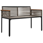 vidaXL Bank Outdoor Grau und Dunkelgrau 117 x 54 x 74,5 cm Poly-Rattan