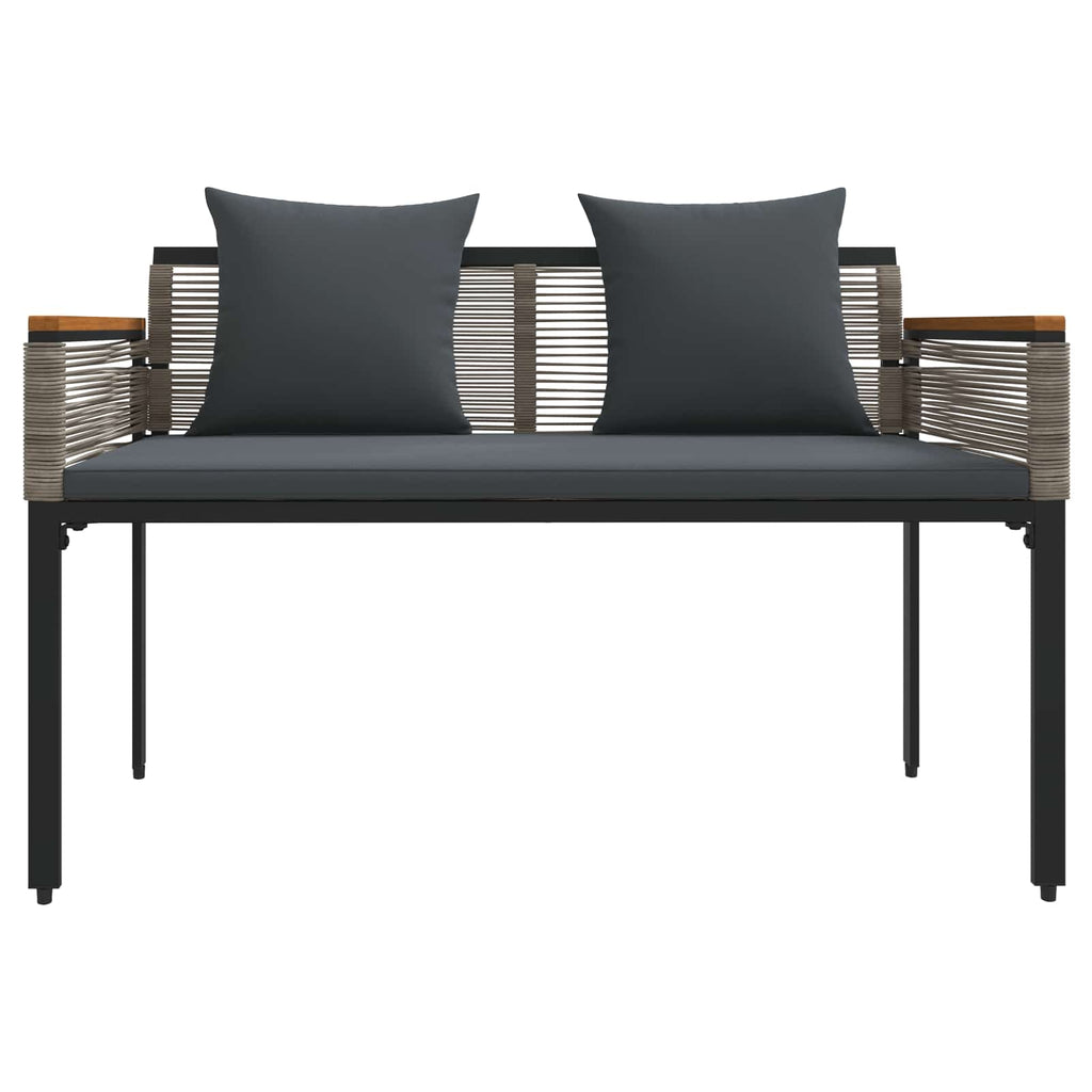 vidaXL Bank Outdoor Grau und Dunkelgrau 117 x 54 x 74,5 cm Poly-Rattan