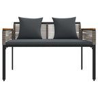 vidaXL Bank Outdoor Grau und Dunkelgrau 117 x 54 x 74,5 cm Poly-Rattan