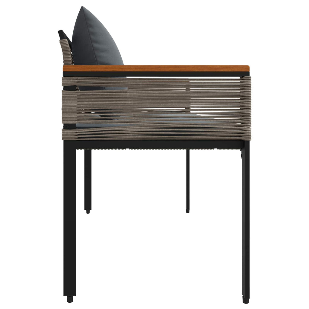 vidaXL Bank Outdoor Grau und Dunkelgrau 117 x 54 x 74,5 cm Poly-Rattan