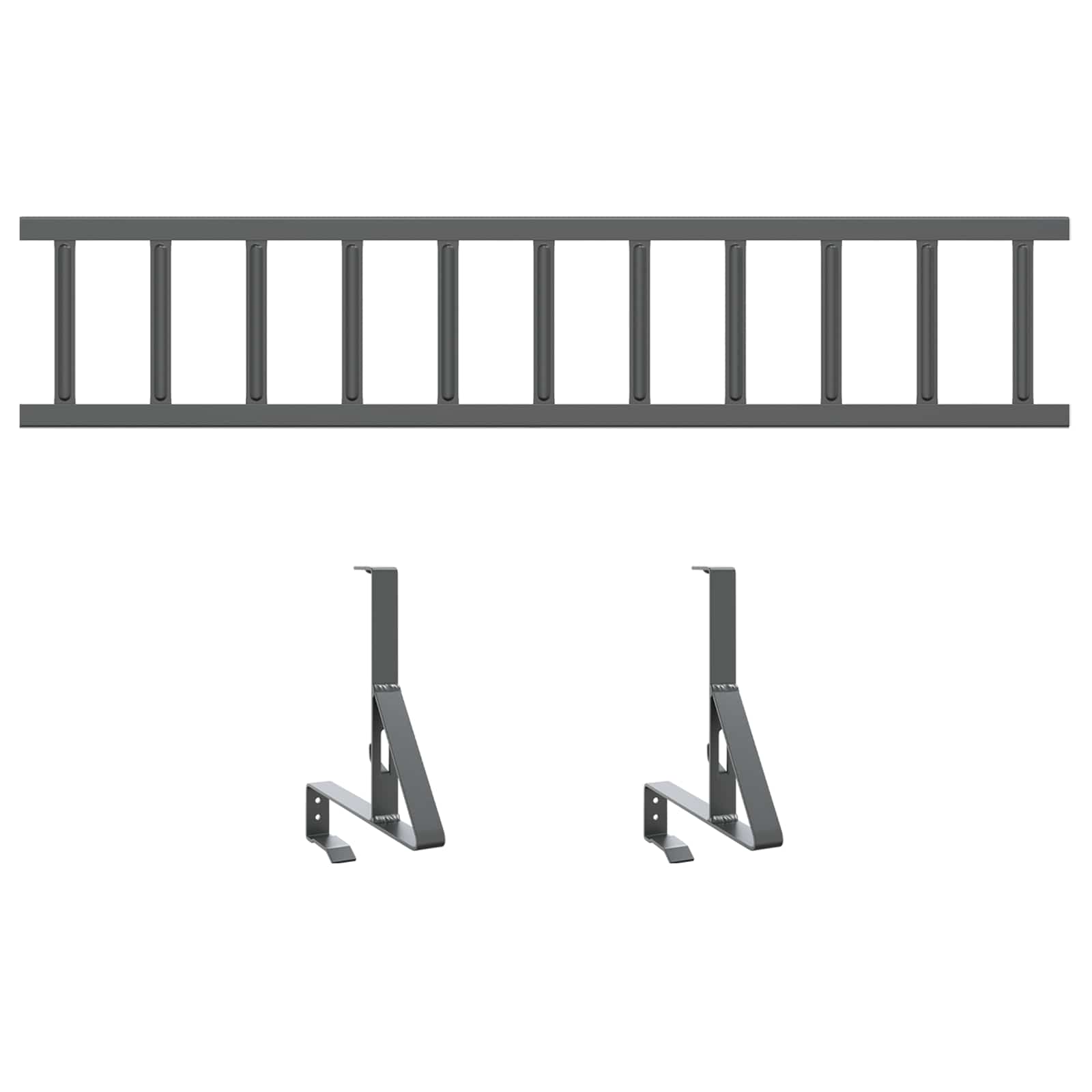 vidaXL Dachschneeschild Anthrazit 100 x 29,5 x 34,5 cm Stahl