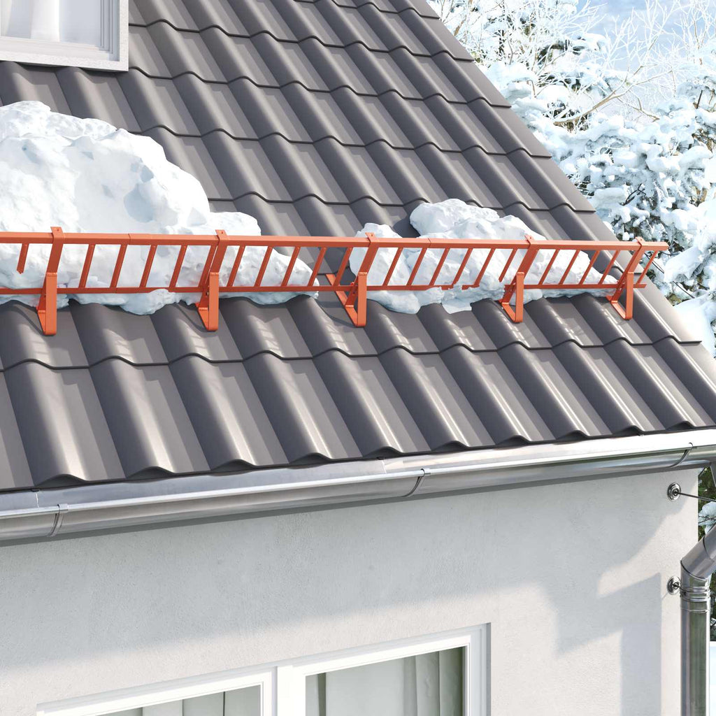 vidaXL Schneewächter Unterstützung 12 pcs Rot 29,5 x 3 x 34,5 cm Stahl