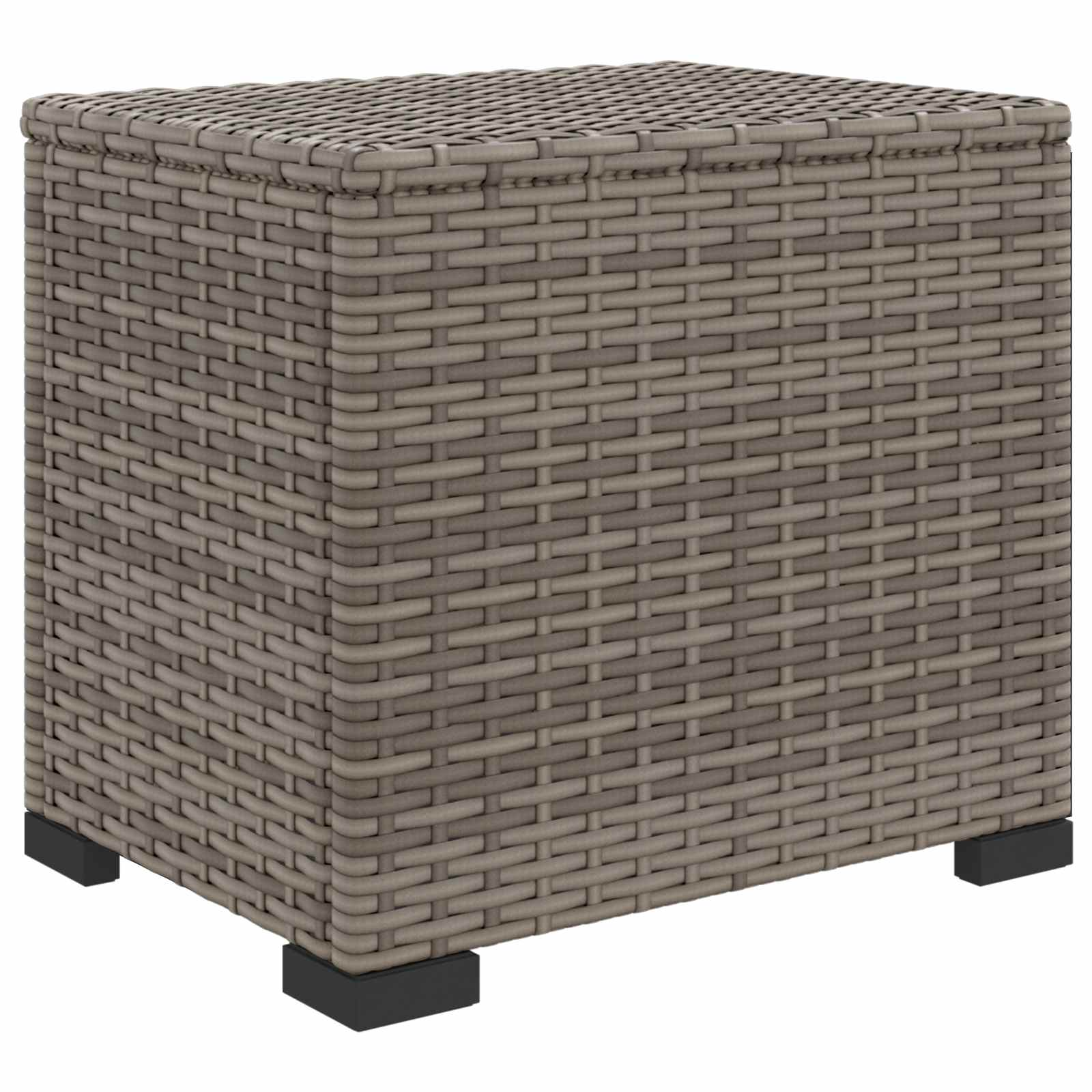 vidaXL Garten-Fußhocker mit Kissen 2 Stück Grau Poly-Rattan