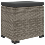 vidaXL Garten-Fußhocker mit Kissen 2 Stück Grau Poly-Rattan