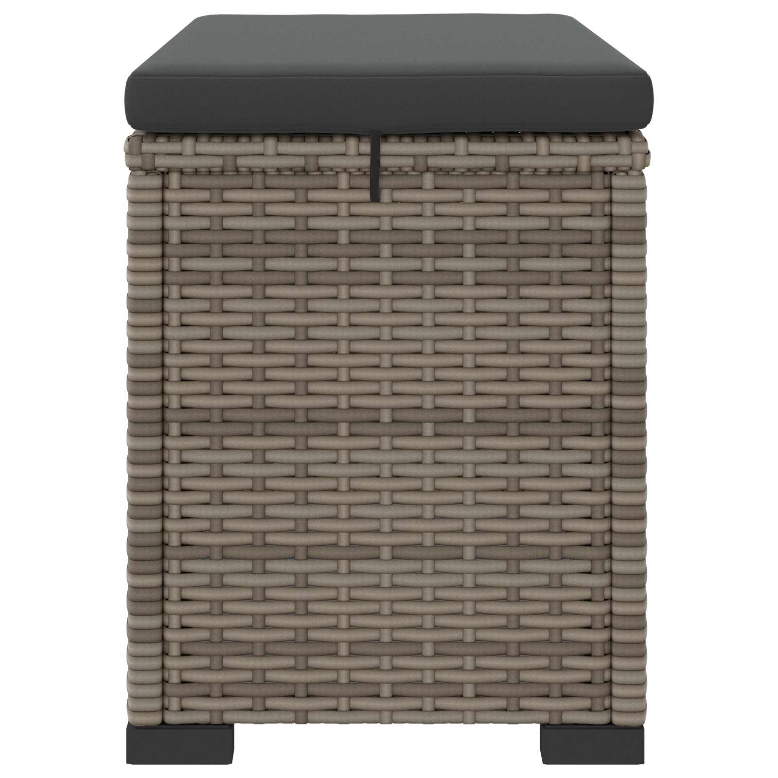 vidaXL Garten-Fußhocker mit Kissen 2 Stück Grau Poly-Rattan
