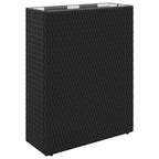 vidaXL Hoher Pflanzkübel Schwarz 55 x 22 x 70 cm Poly-Rattan