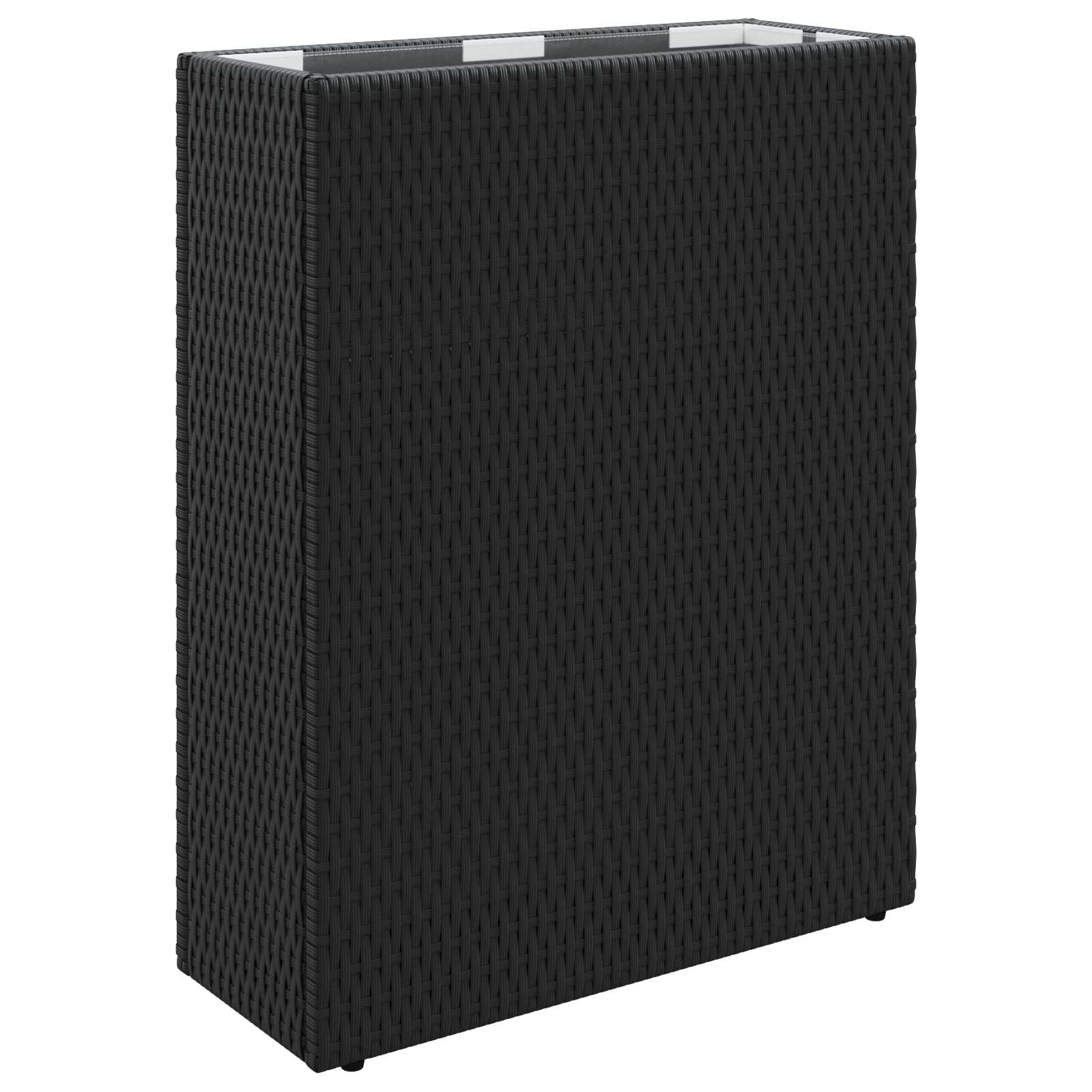 vidaXL Hoher Pflanzkübel Schwarz 55 x 22 x 70 cm Poly-Rattan