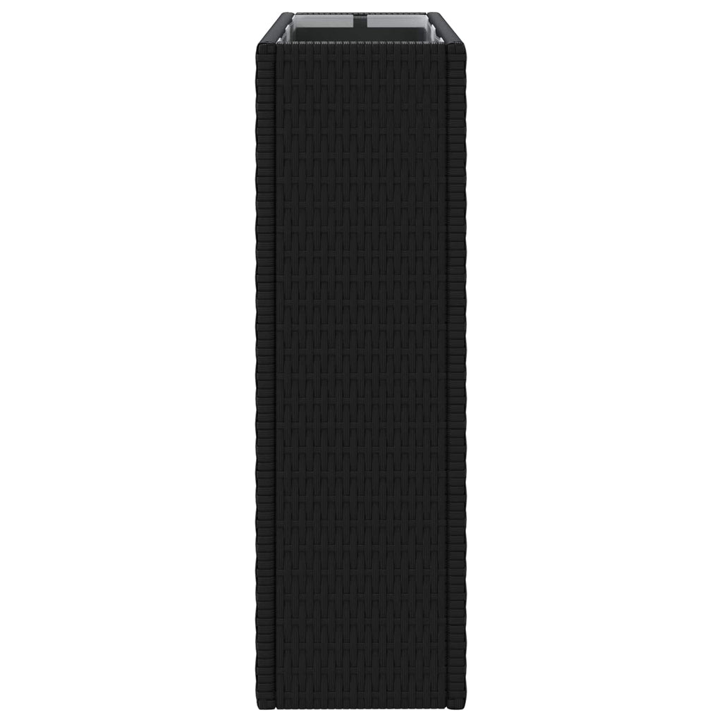 vidaXL Hoher Pflanzkübel Schwarz 55 x 22 x 70 cm Poly-Rattan