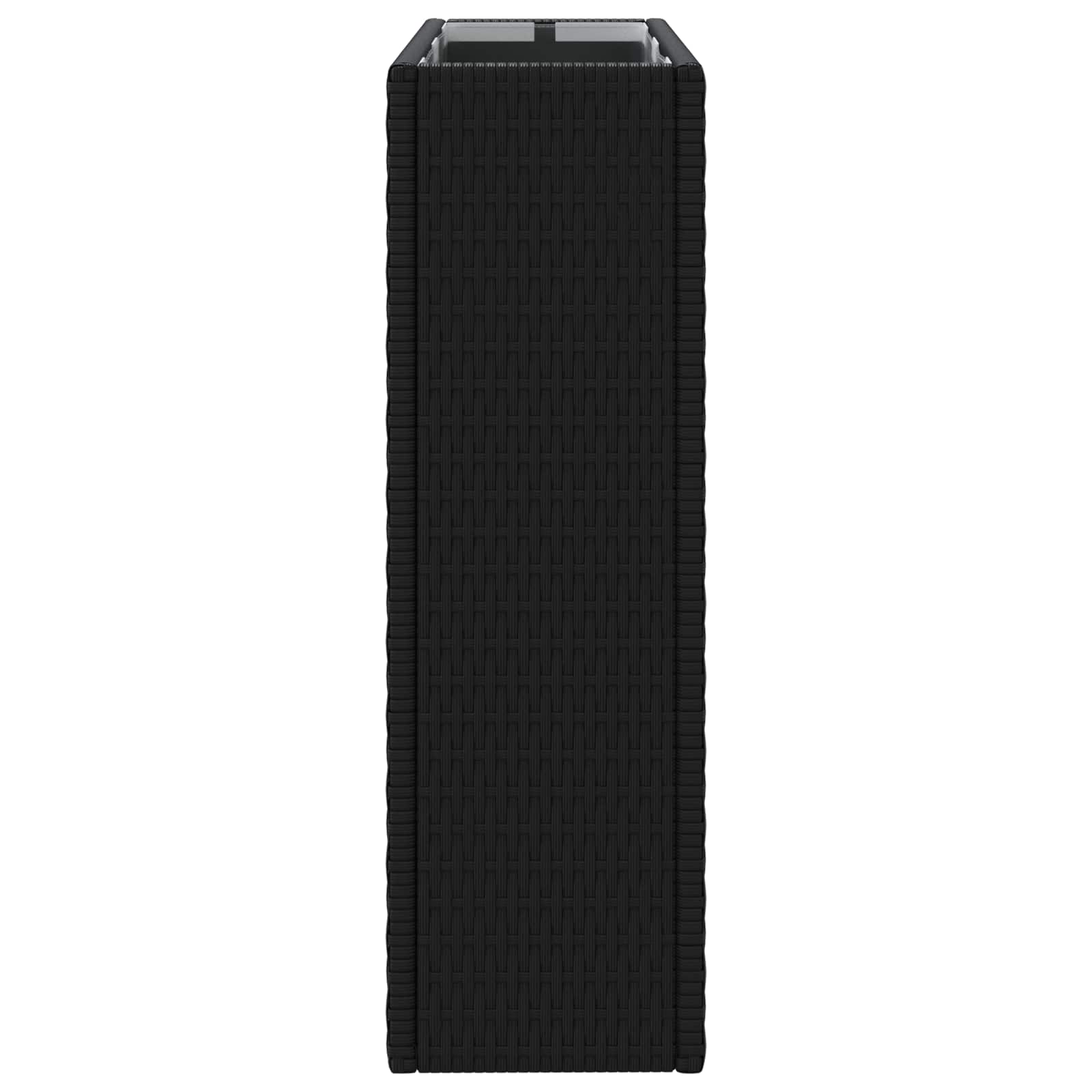 vidaXL Hoher Pflanzkübel Schwarz 55 x 22 x 70 cm Poly-Rattan