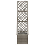 vidaXL Gartenpflanzer mit Gitter Grau 35 x 30 x 135 cm Poly-Rattan