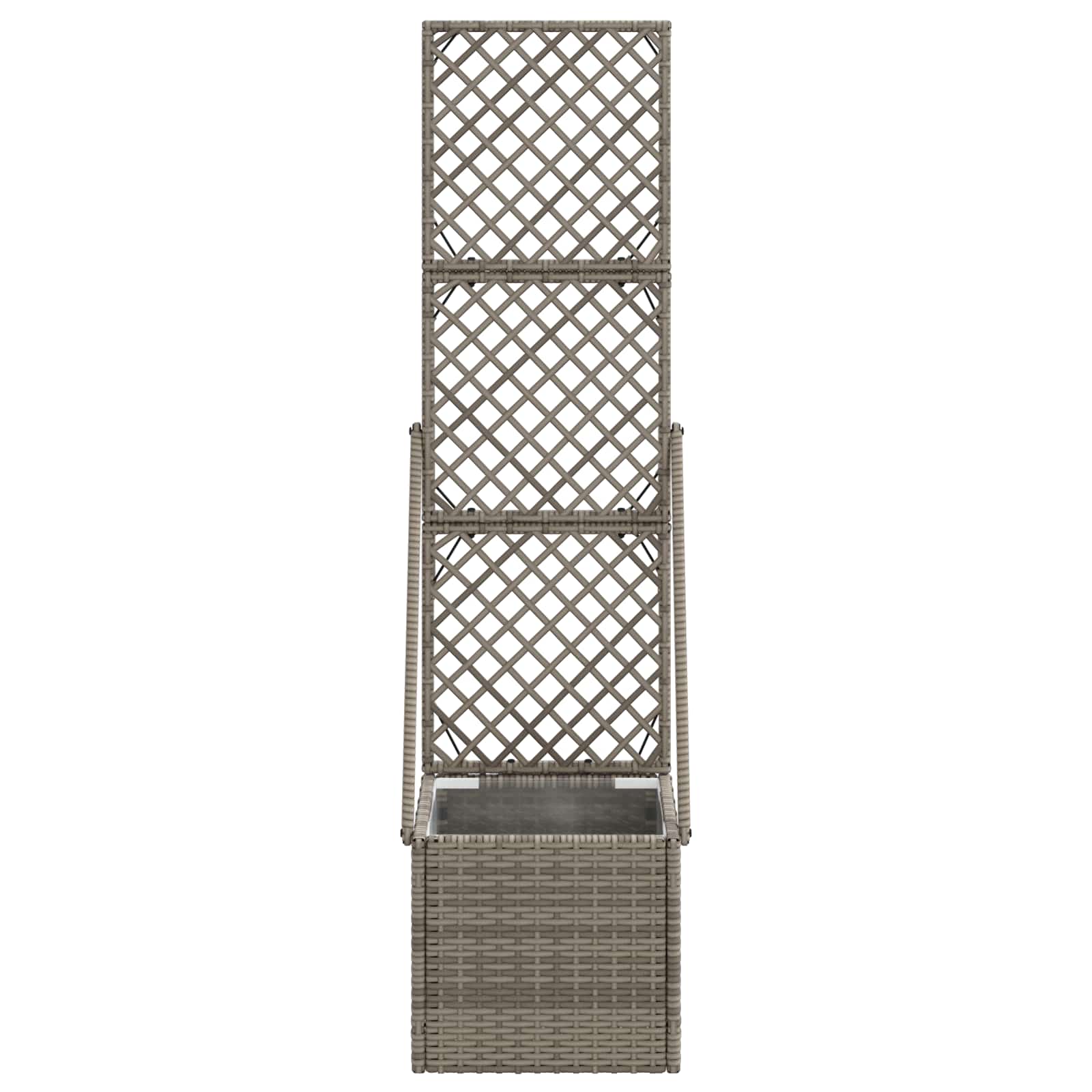 vidaXL Gartenpflanzer mit Gitter Grau 35 x 30 x 135 cm Poly-Rattan