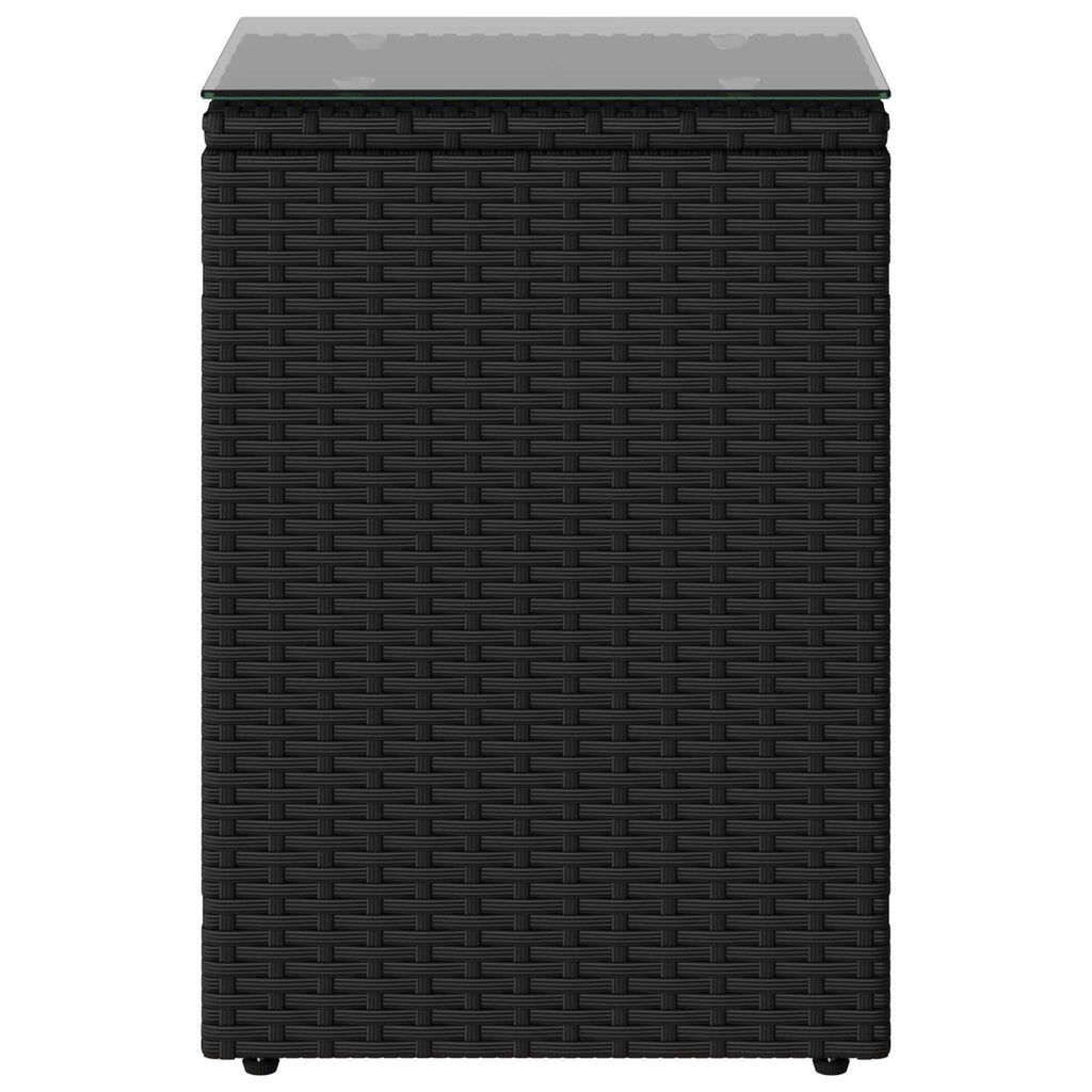 vidaXL Beistelltisch Schwarz Poly-Rattan