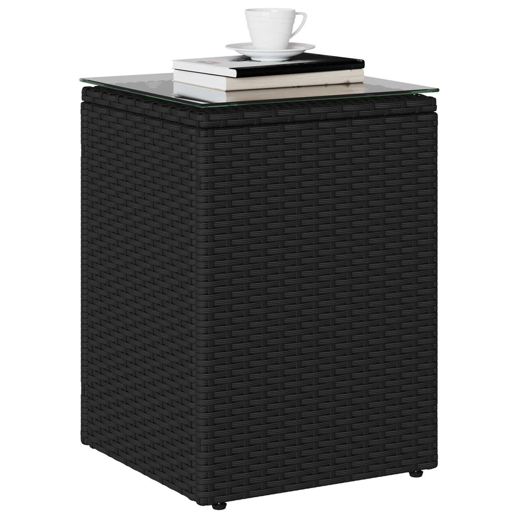 vidaXL Beistelltisch Schwarz Poly-Rattan