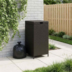 vidaXL Außen-Mülltonne Schwarz 40 x 40 x 80 cm Poly-Rattan