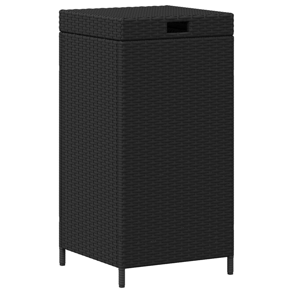 vidaXL Außen-Mülltonne Schwarz 40 x 40 x 80 cm Poly-Rattan