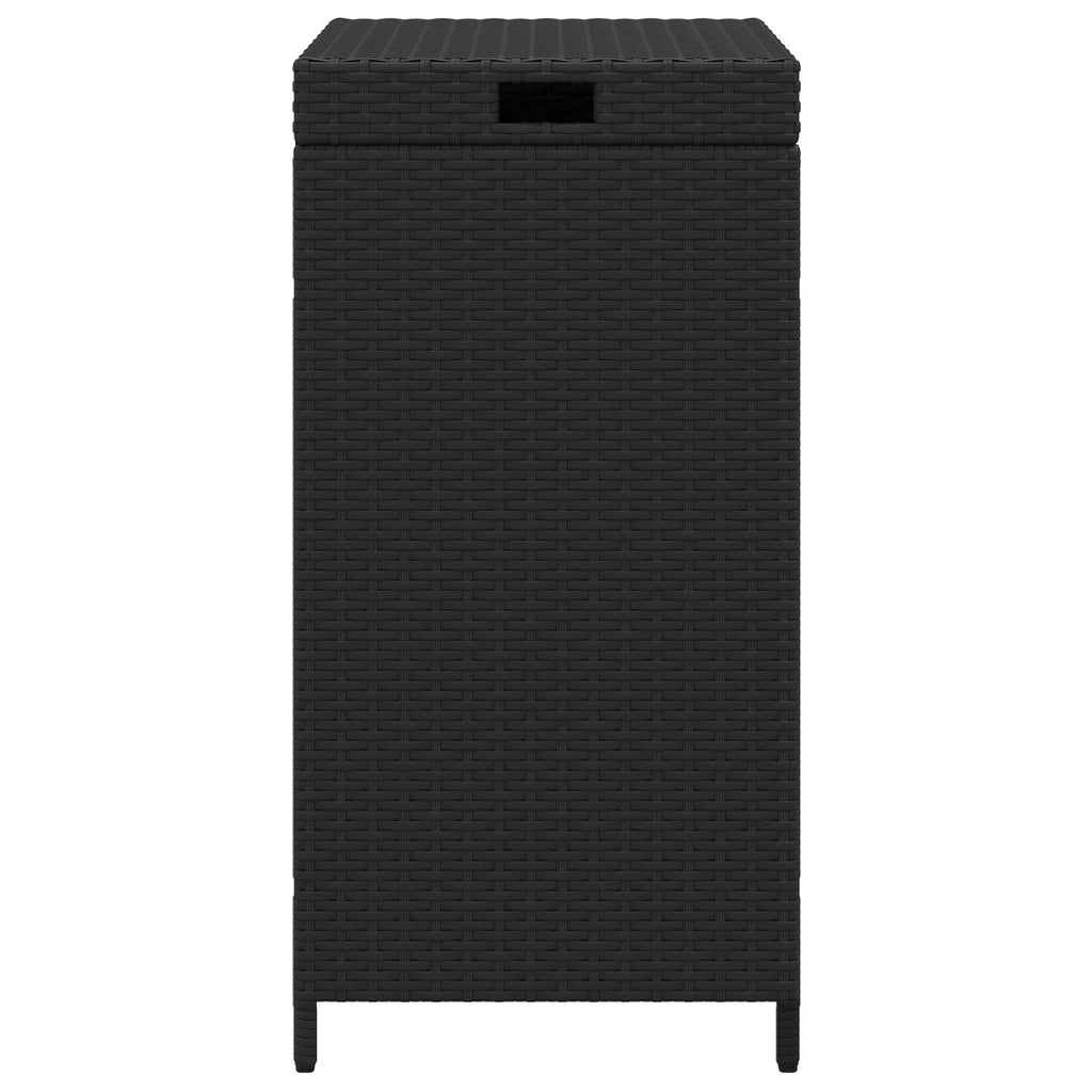 vidaXL Außen-Mülltonne Schwarz 40 x 40 x 80 cm Poly-Rattan
