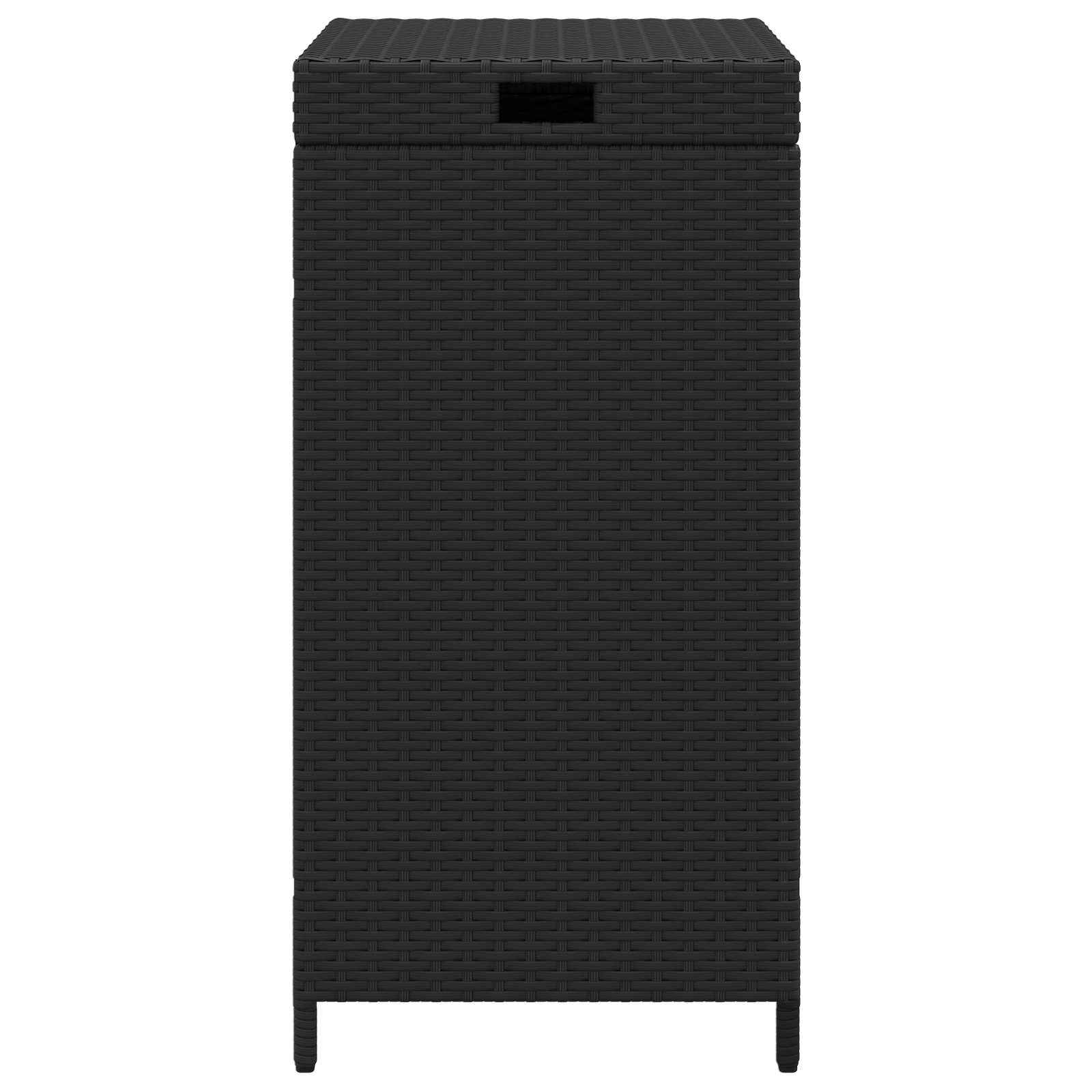 vidaXL Außen-Mülltonne Schwarz 40 x 40 x 80 cm Poly-Rattan