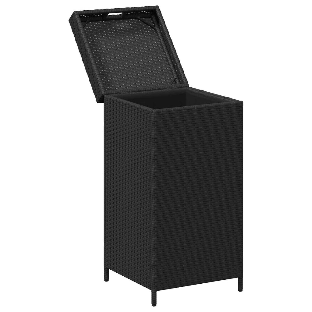 vidaXL Außen-Mülltonne Schwarz 40 x 40 x 80 cm Poly-Rattan