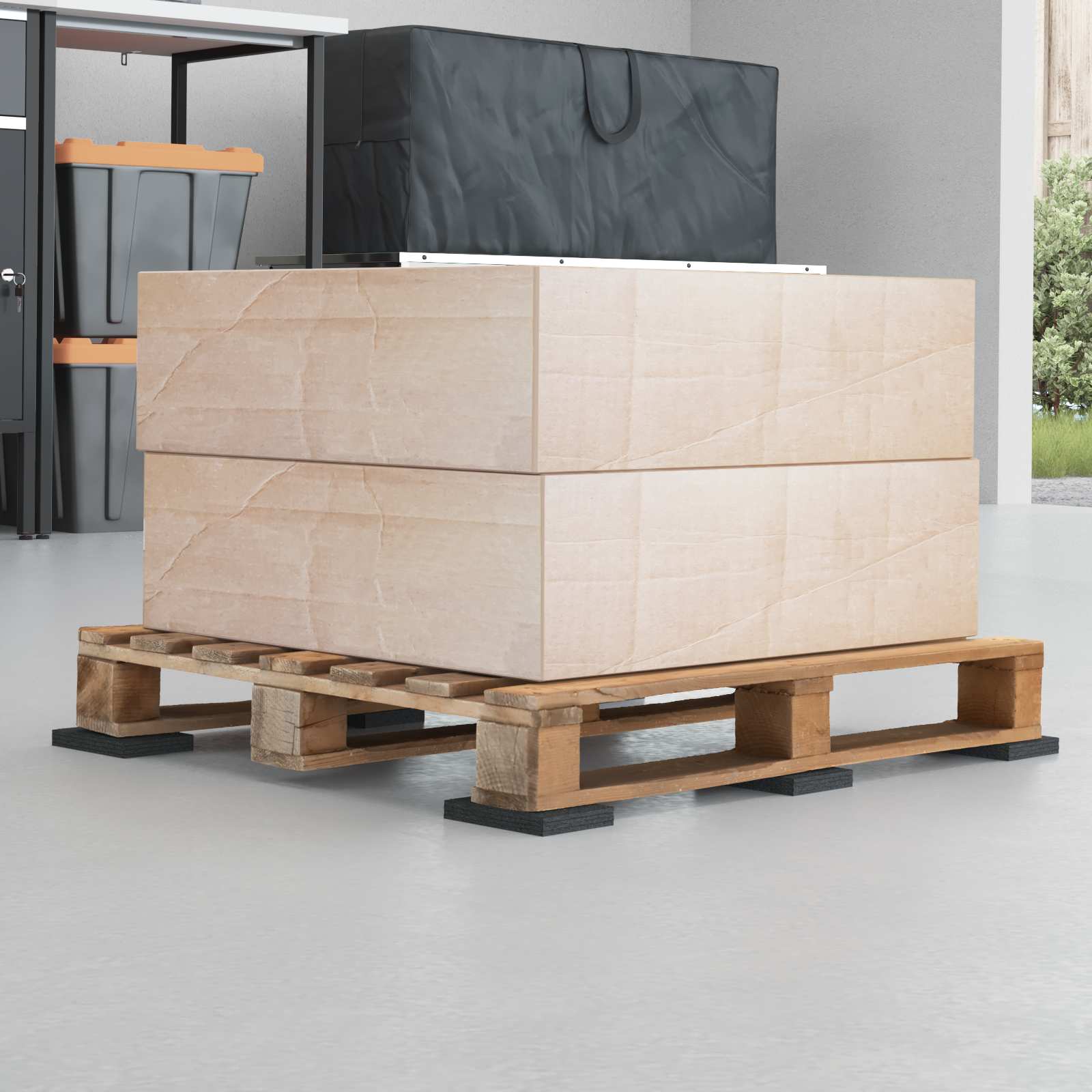 vidaXL Gummigranulat-Patiopad Schwarz 6 x 9 x 0,3 cm Gummi