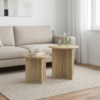 vidaXL Beistelltisch-Set mit Speicher 2 pcs Sonoma-Eiche Holzwerkstoff
