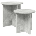 vidaXL Beistelltisch-Set mit Speicher 2 pcs Betongrau Holzwerkstoff