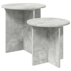 vidaXL Beistelltisch-Set mit Speicher 2 pcs Betongrau Holzwerkstoff